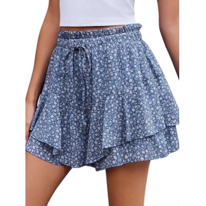 Summer new floral high-waisted casual fashion shorts