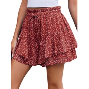 Summer new floral high-waisted casual fashion shorts