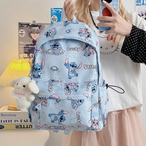 New student backpack Stitch printed schoolbag trendy backpack large capacity lightweight student leisure bag