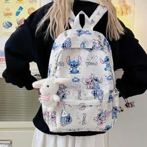 New student backpack Stitch printed schoolbag trendy backpack large capacity lightweight student leisure bag