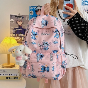 New student backpack Stitch printed schoolbag trendy backpack large capacity lightweight student leisure bag